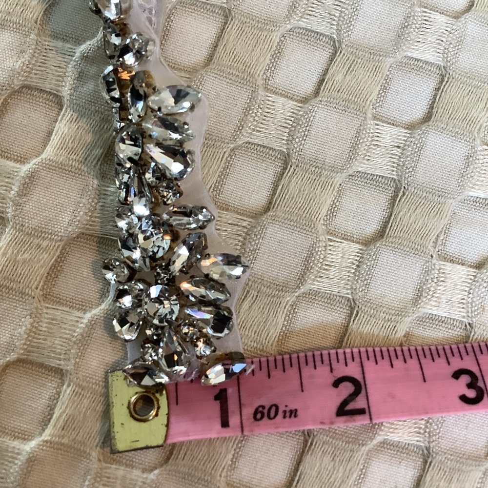 🆕 One Yard Rhinestone Wedding Dress Appliqué Belt Design - Picture 7 of 11